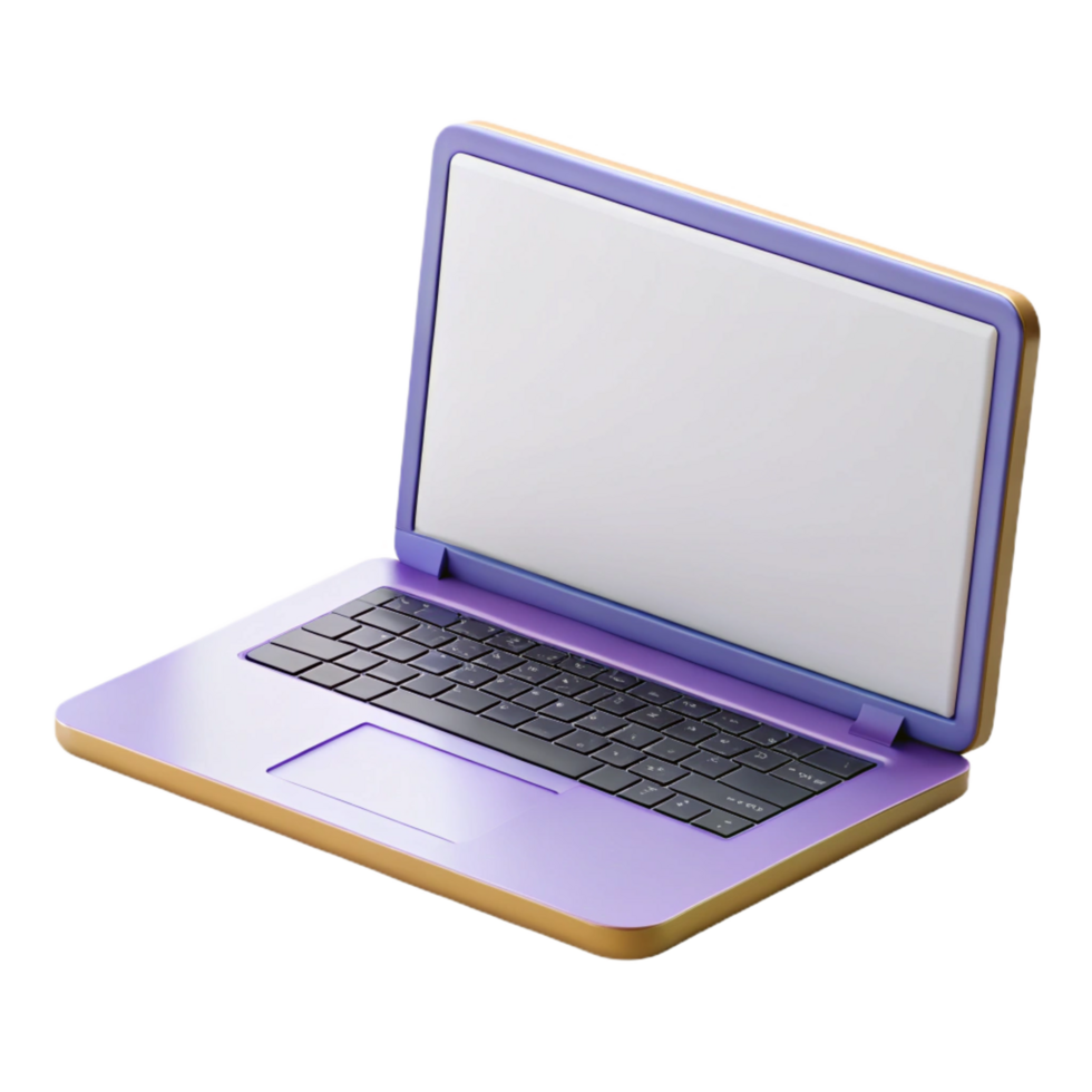 mesmerizing rare Laptop computer with blank white screen with Transparent Background png