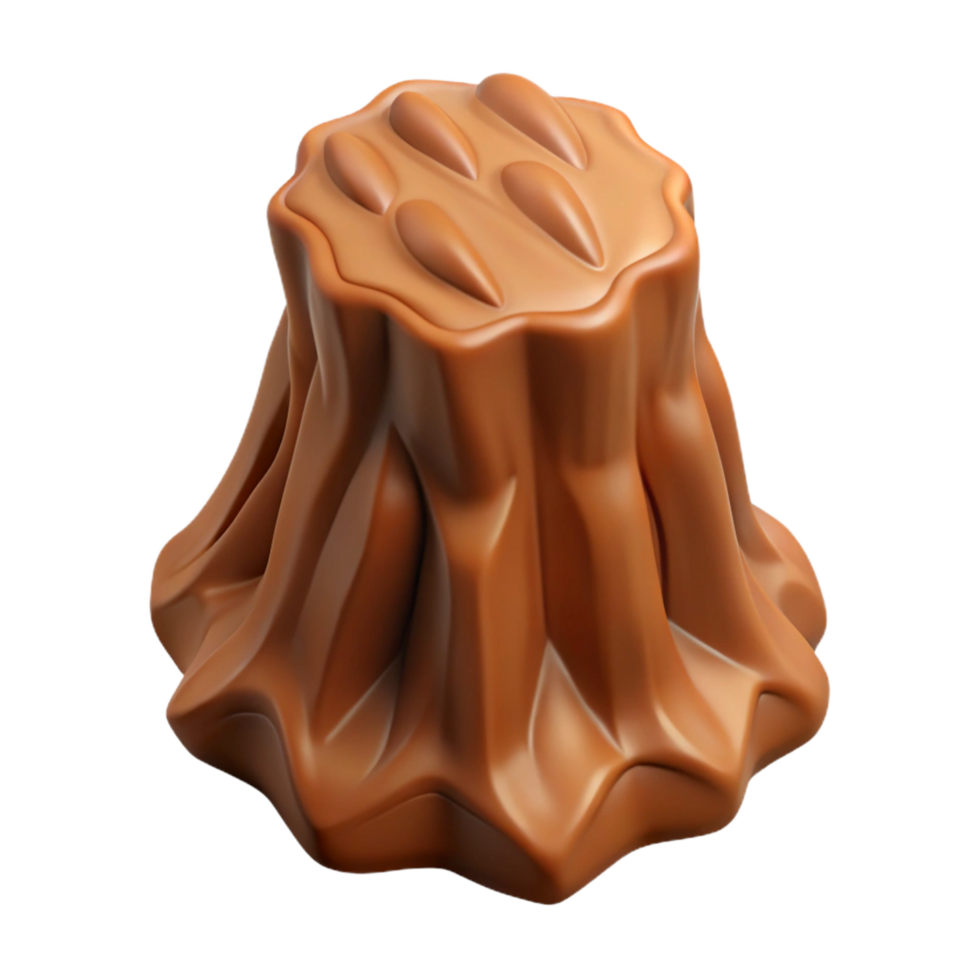 impressive unparalleled Concept art style, isolated cutout of a single, rough-textured, brown tree bark piece with Transparent Background png