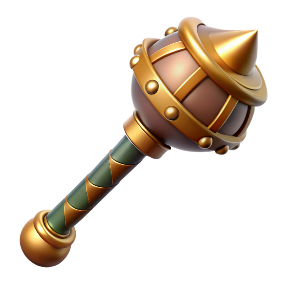 impressive timeless Ultra-detailed, hyper-specific, photorealistic render of a single Egyptian flail, ceremonial, isolated cutout with Transparent Background png