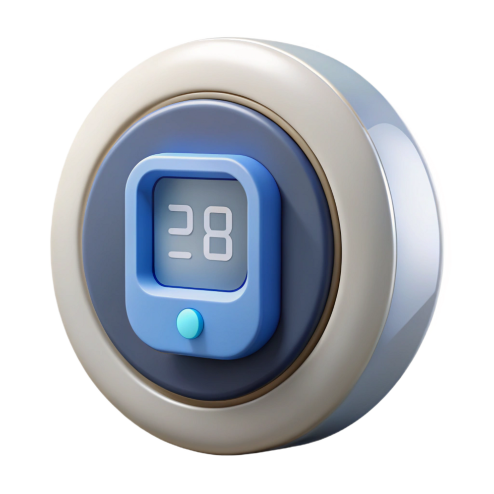 extraordinary exemplary A smart thermostat, digital display with Transparent Background png