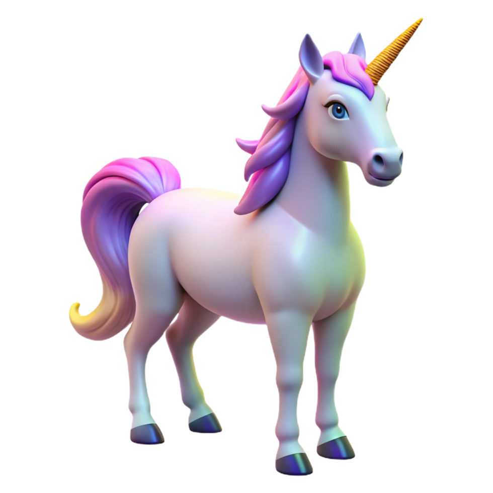 fascinating romantic impressionist A majestic unicorn, horn glowing brightly with Transparent Background impeccable png