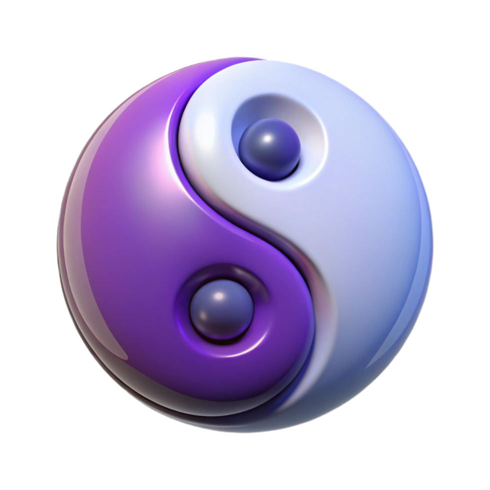 immaculate dreamy artistic A stylized Yin and Yang symbol, balanced and harmonious with Transparent Background premium png