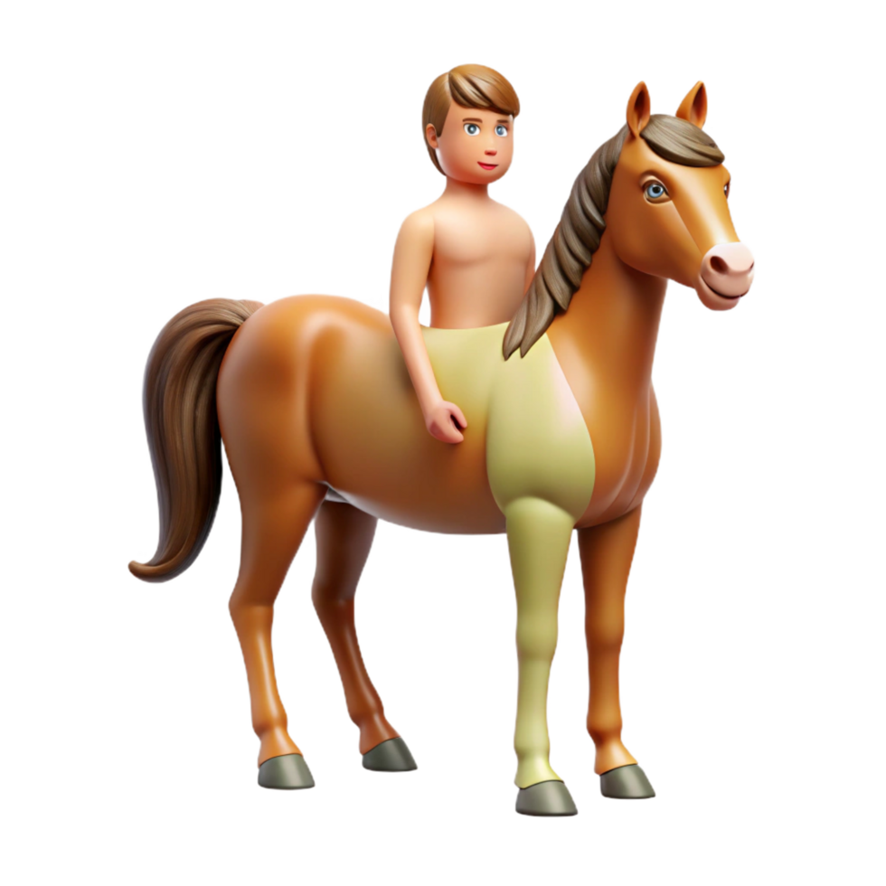 hypnotic memorable Centaur, half-human, half-horse, isolated, with Transparent Background png