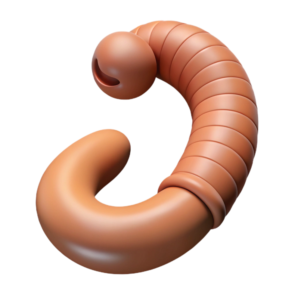 melancholic breathtaking Common earthworm, segmented body with Transparent Background genuine png