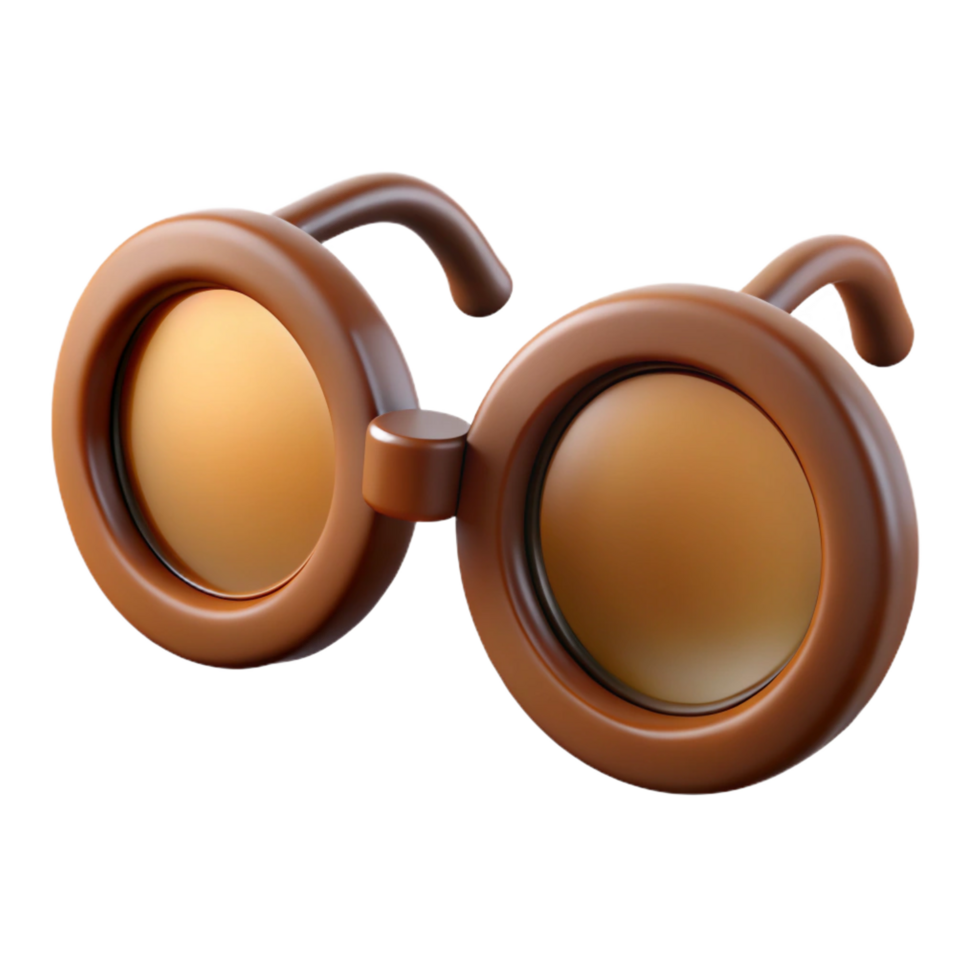 iconic impressionist Isolated cutout, ultra-detailed, hyper-specific, concept art style, vintage spectacles with round lenses with Transparent Background expertly shot png