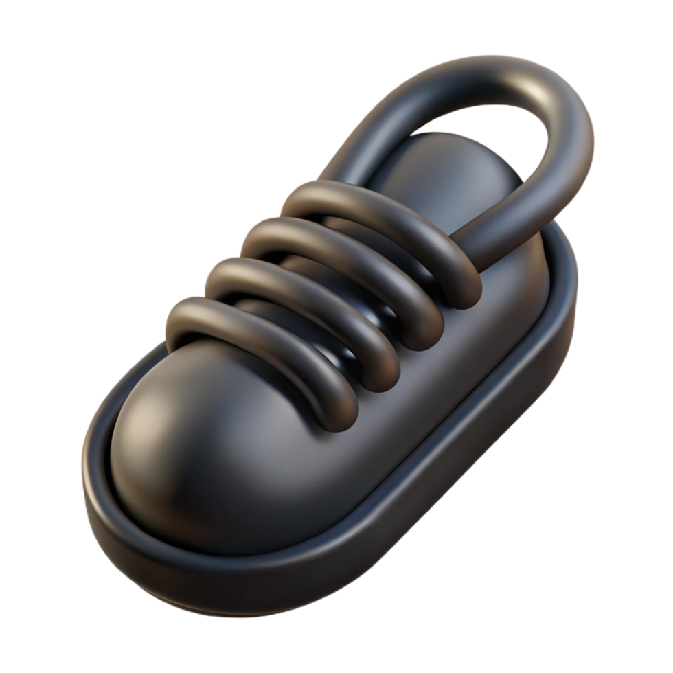 dynamic gorgeous Concept art style isolated cutout of a single black shoelace with Transparent Background studio quality png
