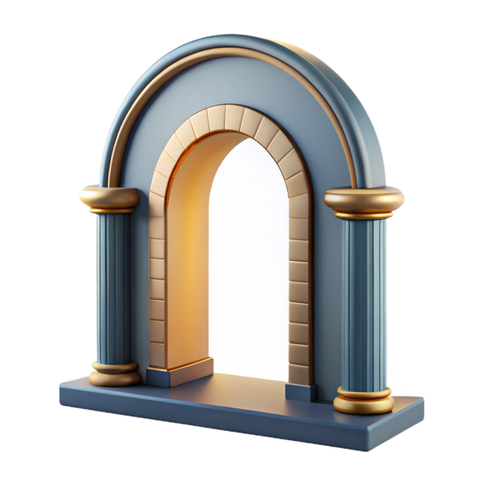 hypnotic remarkable Art Deco doorway arch, with Transparent Background png