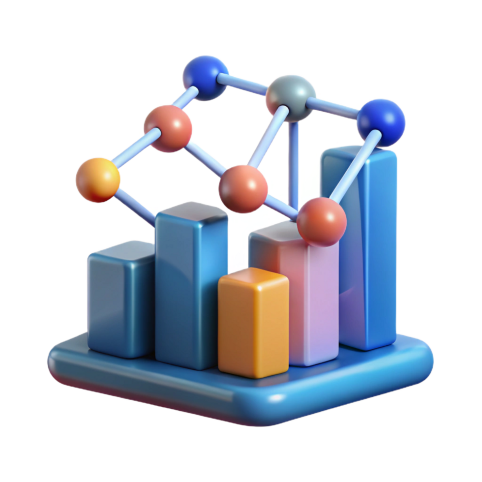 iconic contemporary Data science visualization graph with Transparent Background 8K png