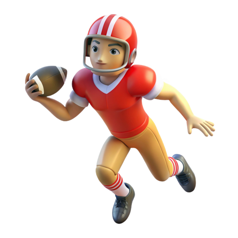 gorgeous distinguished Football player, throwing, with Transparent Background png