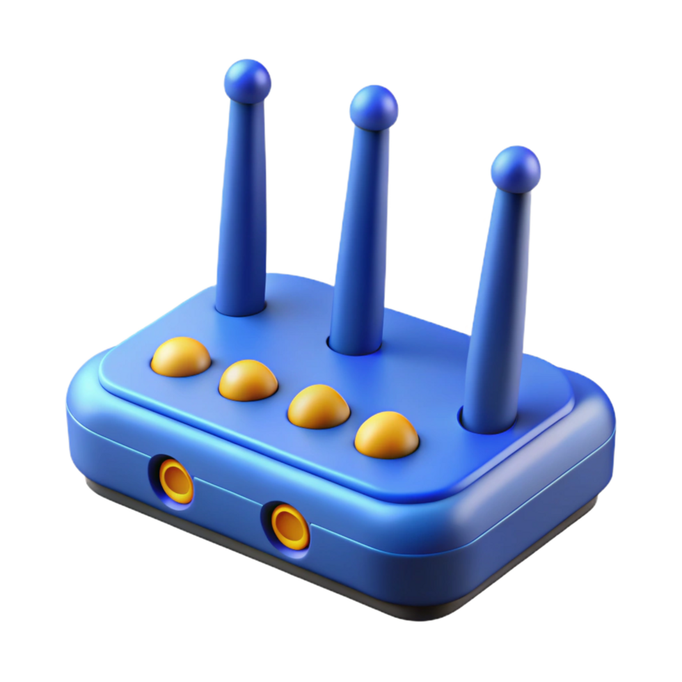 extraordinary notable A network router with multiple antennas with Transparent Background png