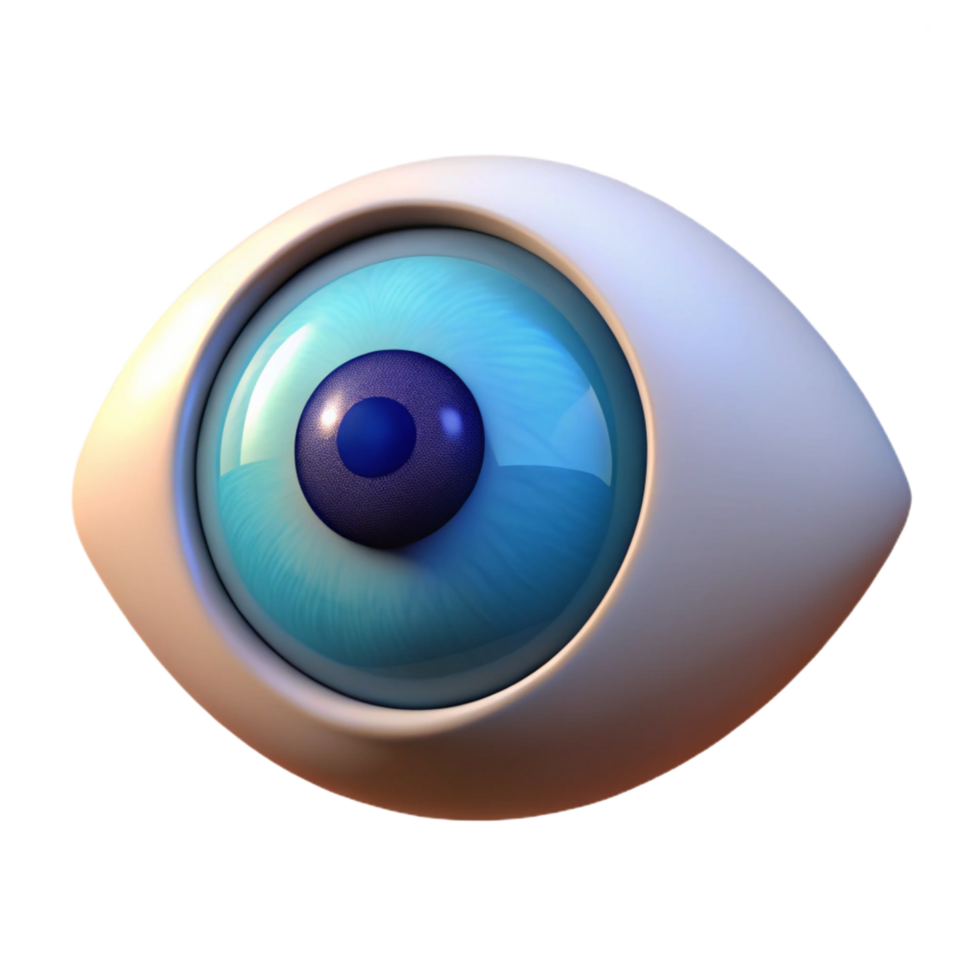 spectacular tropical A single, open eye with a glowing pupil, with Transparent Background 4K png