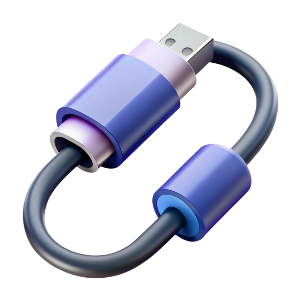 serene rare USB-C cable with fast charging capabilities with Transparent Background png