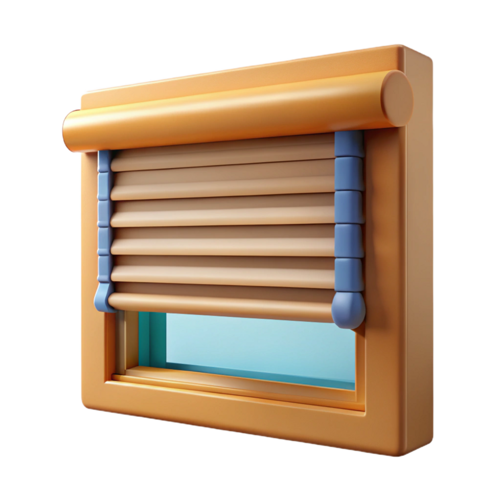 melancholic hypnotic Window blind, Venetian style, with Transparent Background artisan png