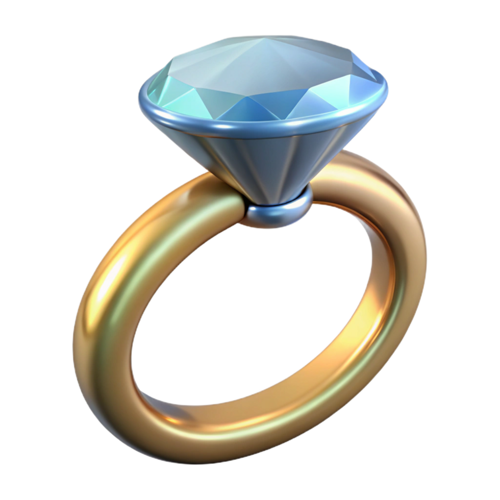 elegant rare Diamond ring, solitaire setting, with Transparent Background png