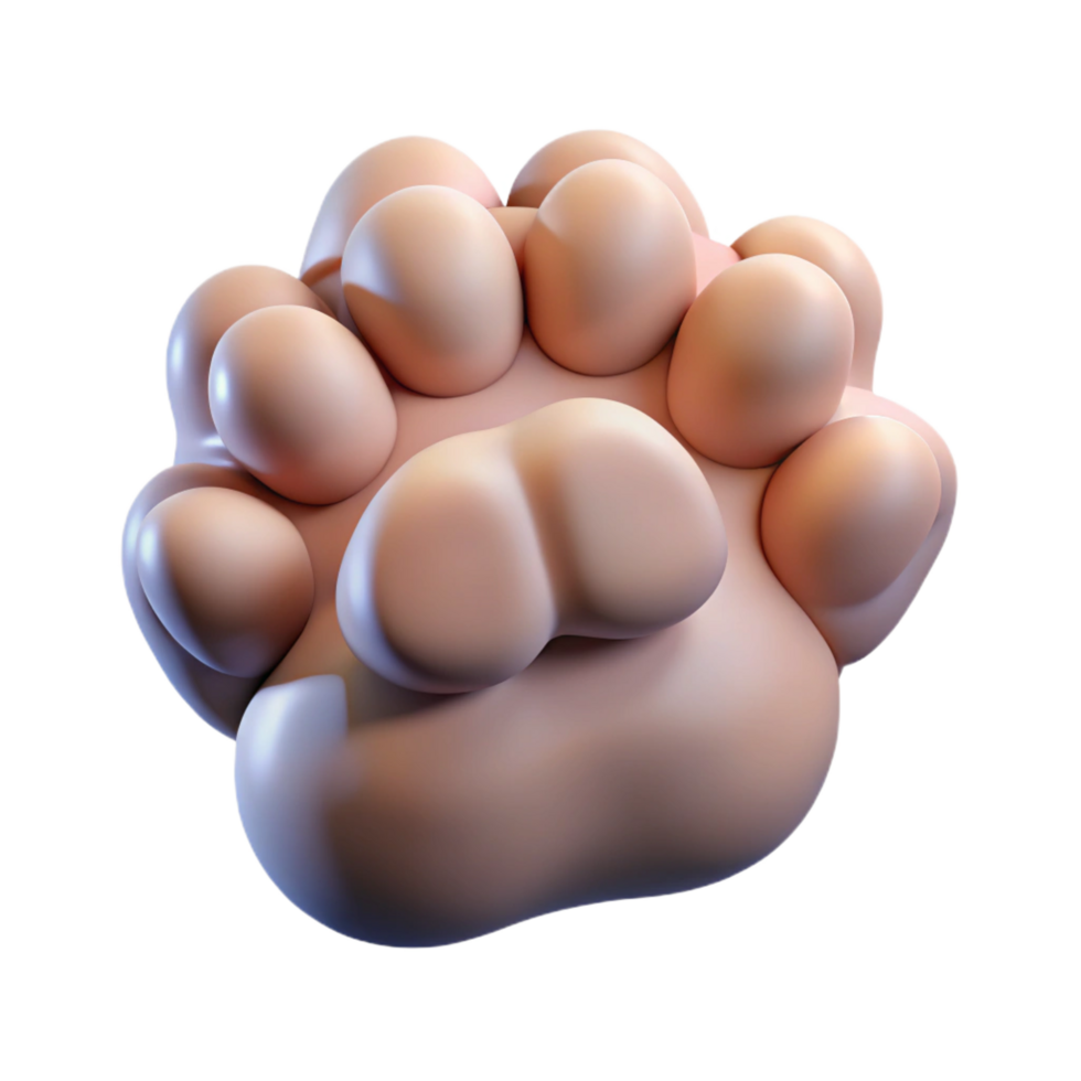 inspired abstract Isolated cutout Professional render, ultra-detailed Single Sphinx paw, resting on a plain surface surface not included with Transparent Background 4K png