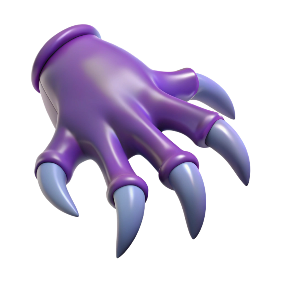 stunning tropical Alien creature's hand with clawed fingers with Transparent Background high quality png