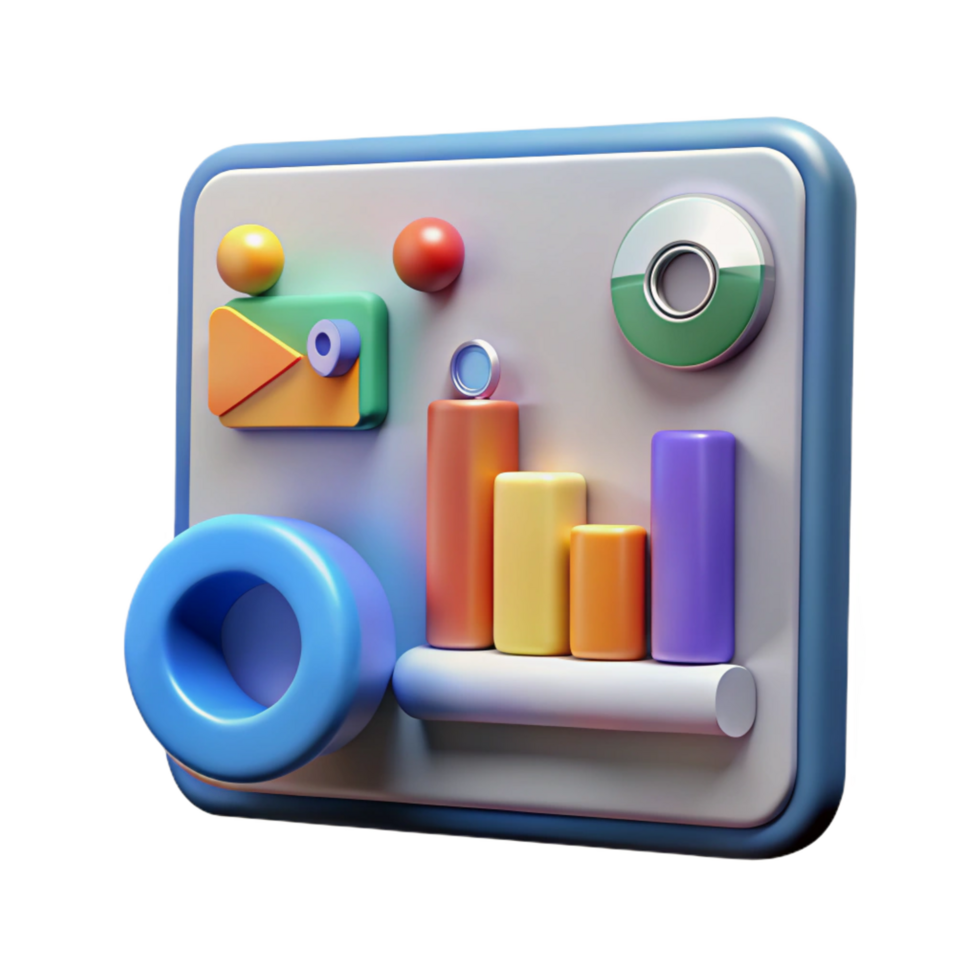 inspired nordic Digital marketing analytics chart with Transparent Background fine detail png