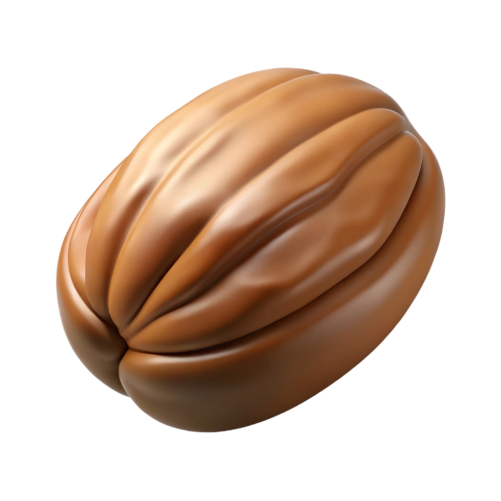 mesmerizing abstract Single pecan nut with Transparent Background refined png