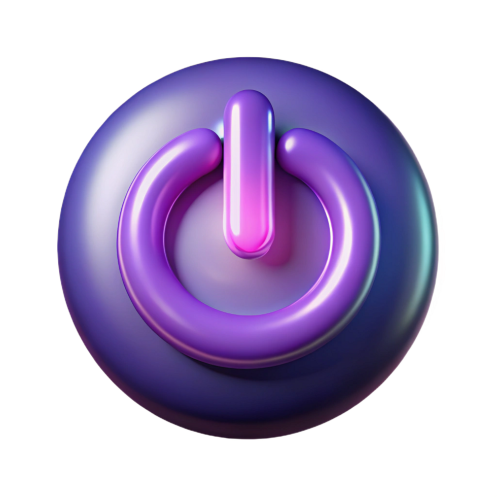 mesmerizing classic A power button symbol, glowing with Transparent Background elite png