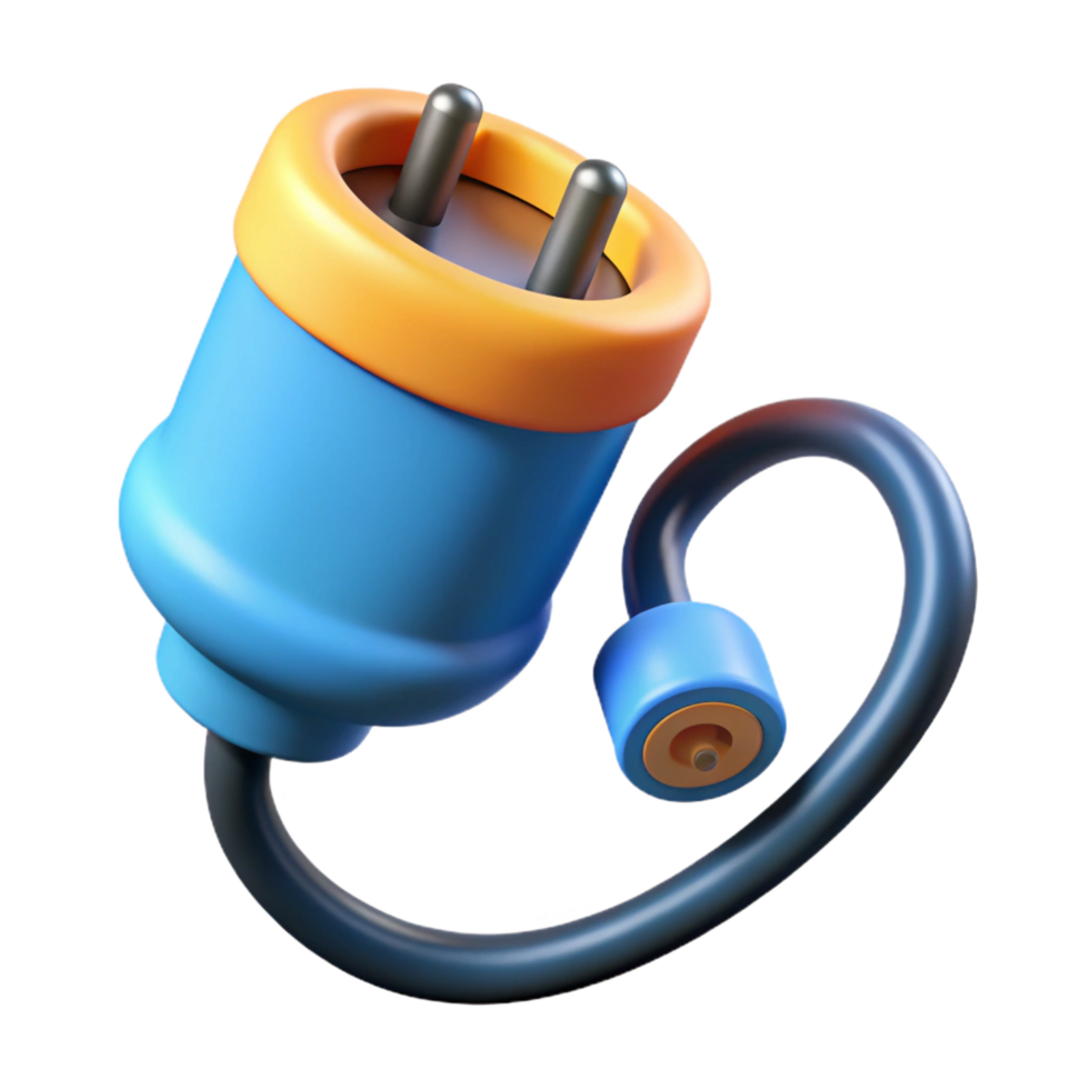 hypnotic dreamy impressionist Electric car charging cable with Transparent Background impeccable png