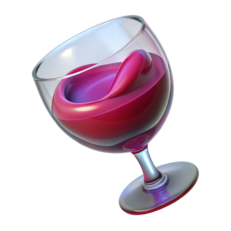 impressive exceptional A floating, transparent wine glass filled with swirling liquid, with Transparent Background png