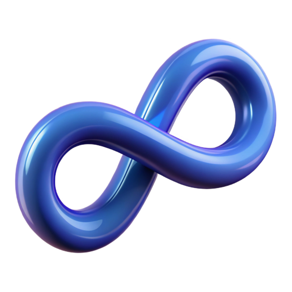 fascinating iconic A stylized infinity symbol, continuous and flowing with Transparent Background png