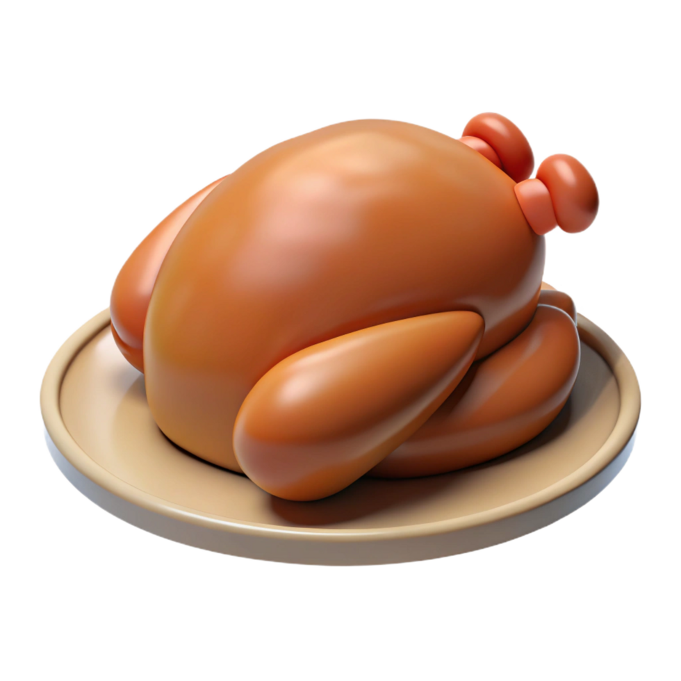 exquisite melancholic modern Turkey for Thanksgiving, cooked, with Transparent Background authentic png