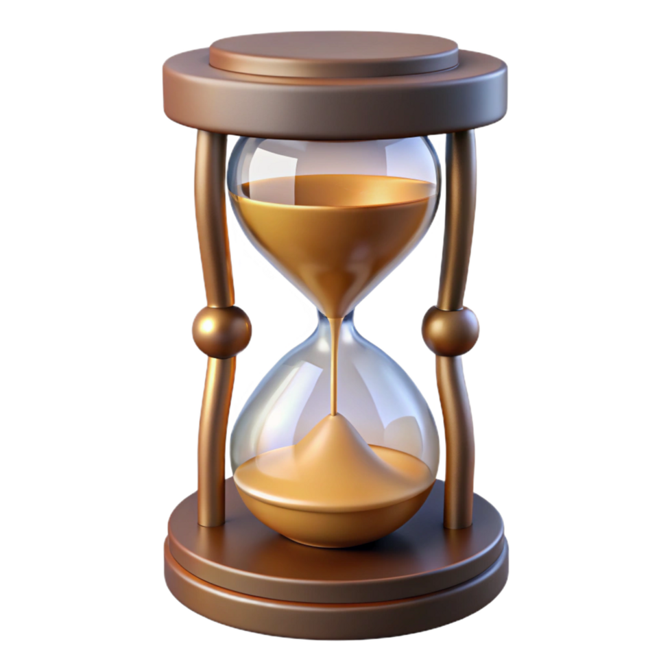 harmonious impressive Hyper-specific, professional render of a vintage hourglass with Transparent Background authentic png