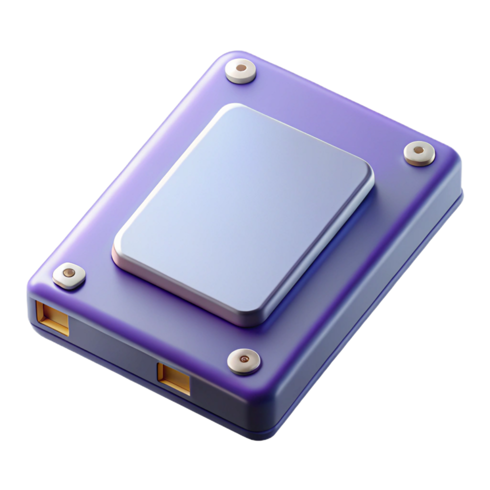 impressive classic Ultra-detailed, isolated cutout of a single SSD drive, professional render, hyper-specific connector pins with Transparent Background high resolution png
