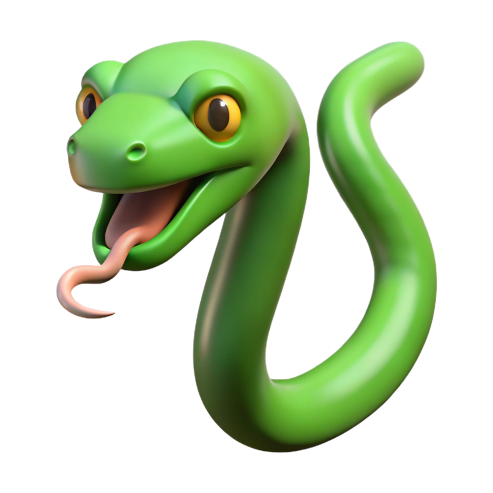 inspired nordic Slithering snake, green scales, forked tongue, with Transparent Background artisan png