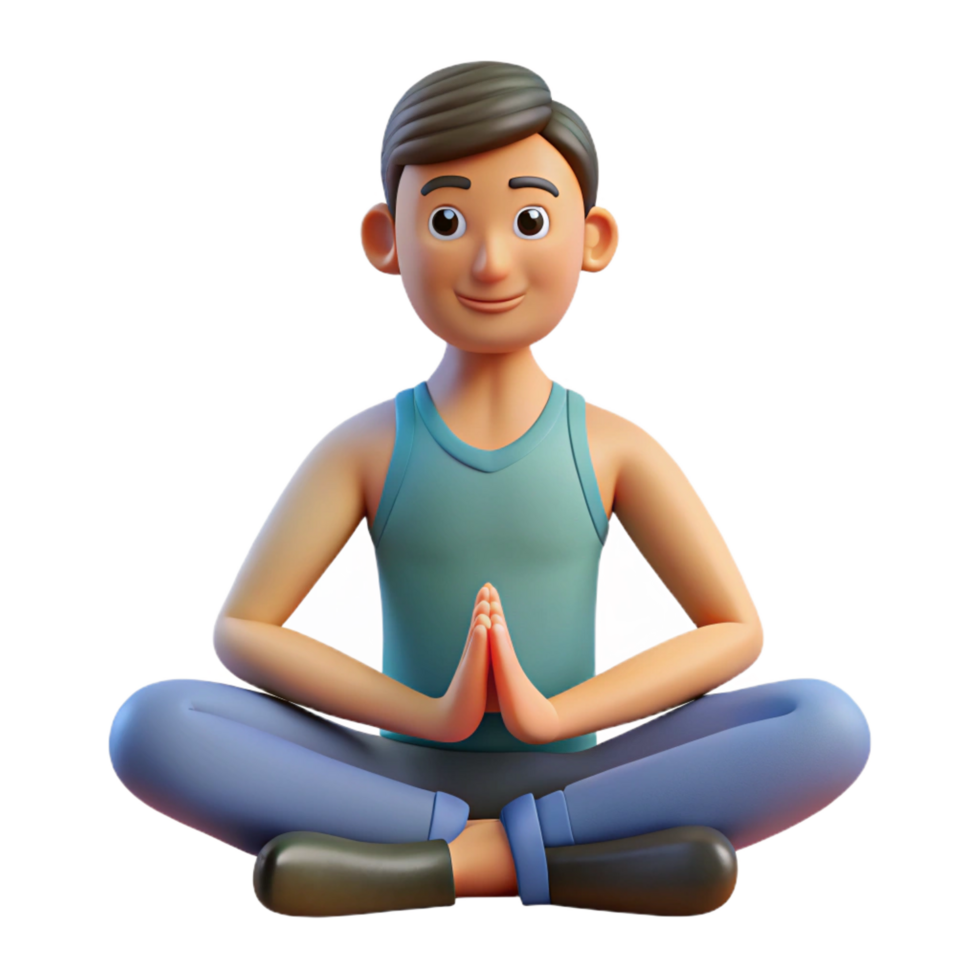 majestic dynamic retro Meditative yoga instructor in a pose, with Transparent Background 4K png