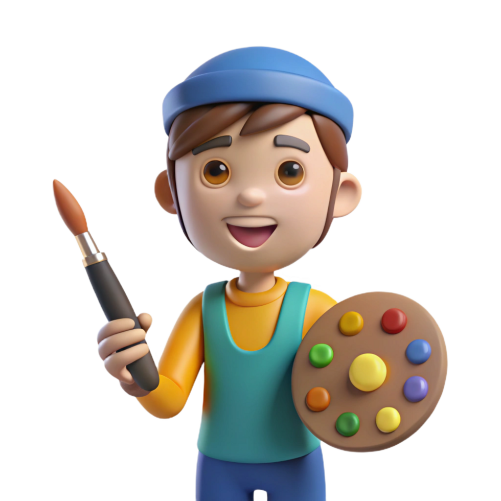 captivating memorable Artist, paintbrush, palette, creative expression, with Transparent Background png