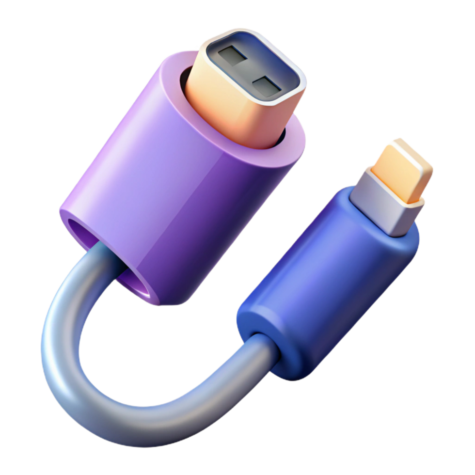 radiant acclaimed USB-C cable with fast charging capabilities with Transparent Background png