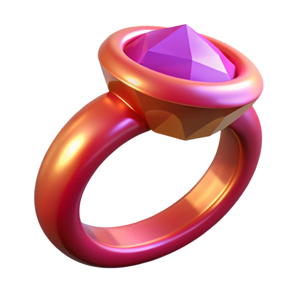 rare surreal A magical ring with a large ruby, with Transparent Background gallery standard png