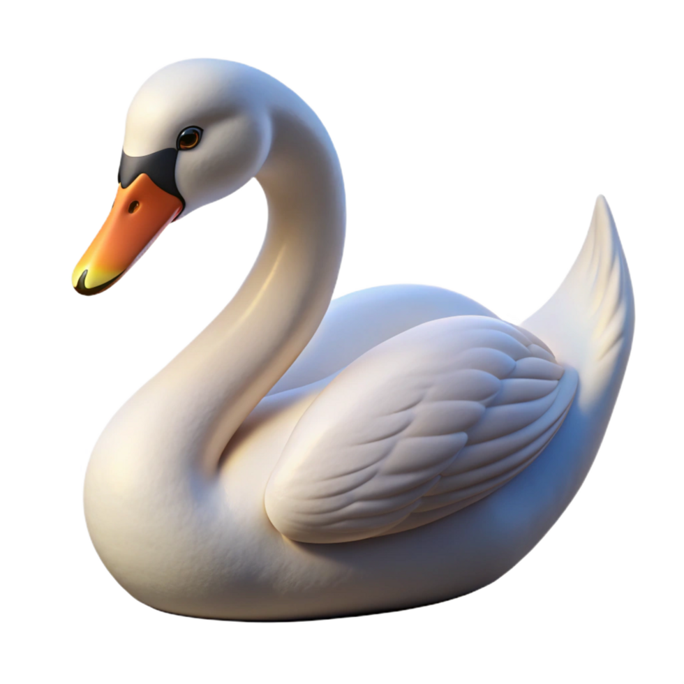 immaculate unforgettable Swan, Mute Swan, graceful, curved neck with Transparent Background png