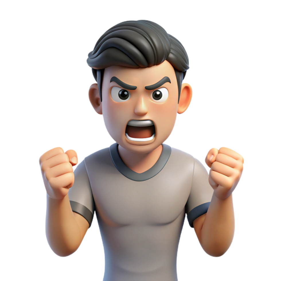 immaculate tranquil bohemian Angry man, clenched fists, frowning, with Transparent Background perfect clarity png