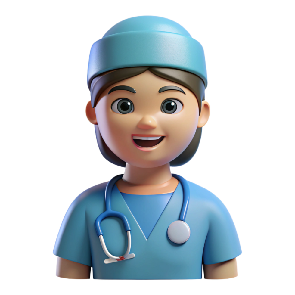 joyful alluring Nurse in scrubs with Transparent Background ultra HD png