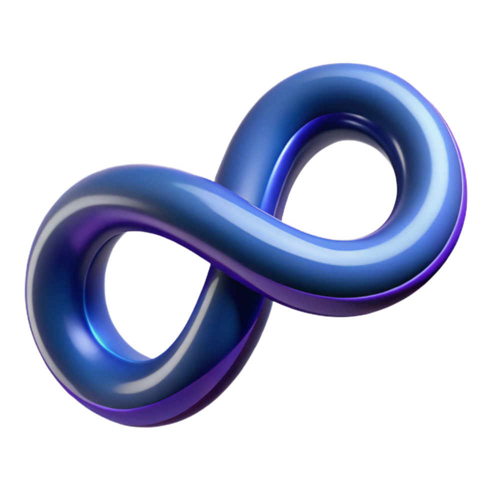 mesmerizing reflective industrial A stylized infinity symbol, continuous and flowing with Transparent Background impeccable png