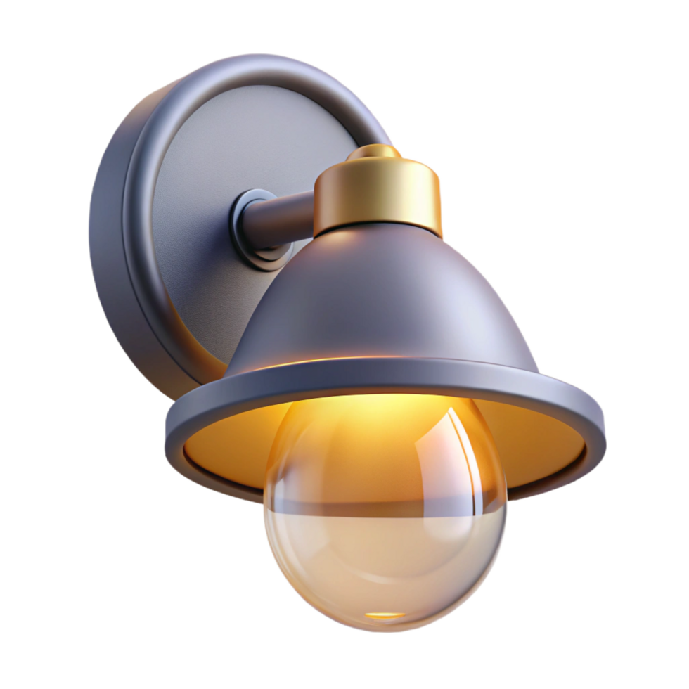 memorable renaissance Modern wall-mounted light fixture, with Transparent Background 4K png