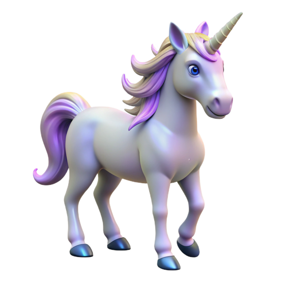 impressive distinguished A majestic unicorn, horn glowing brightly with Transparent Background png