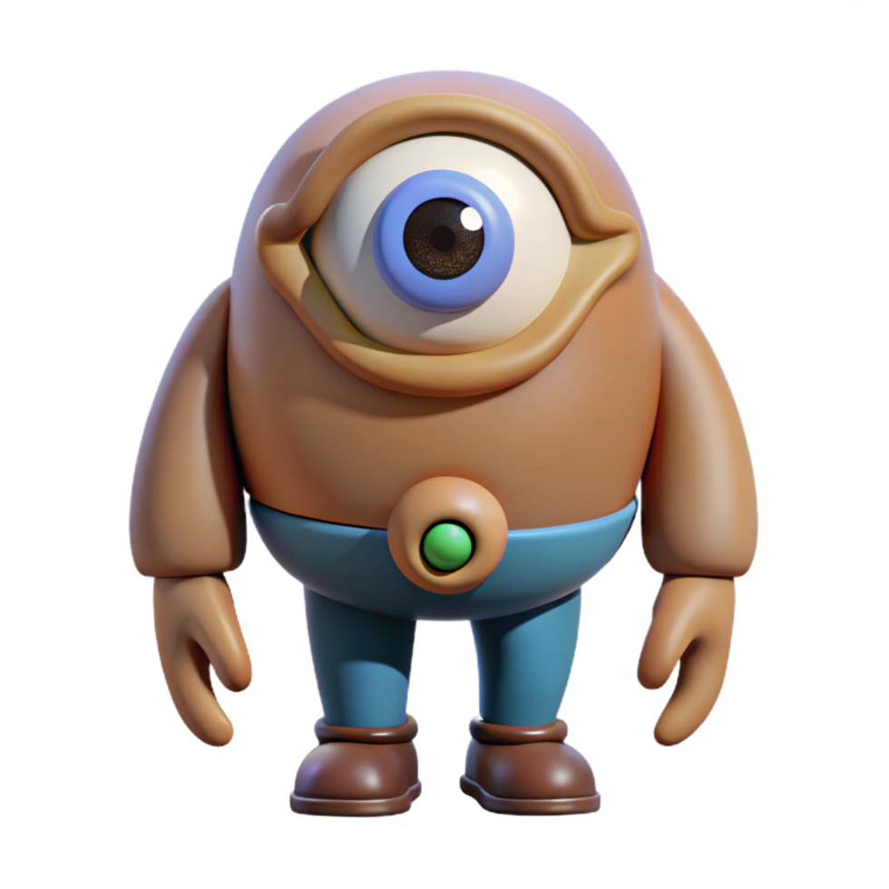 fascinating quintessential Cyclops, single-eyed giant, fierce expression, with Transparent Background png