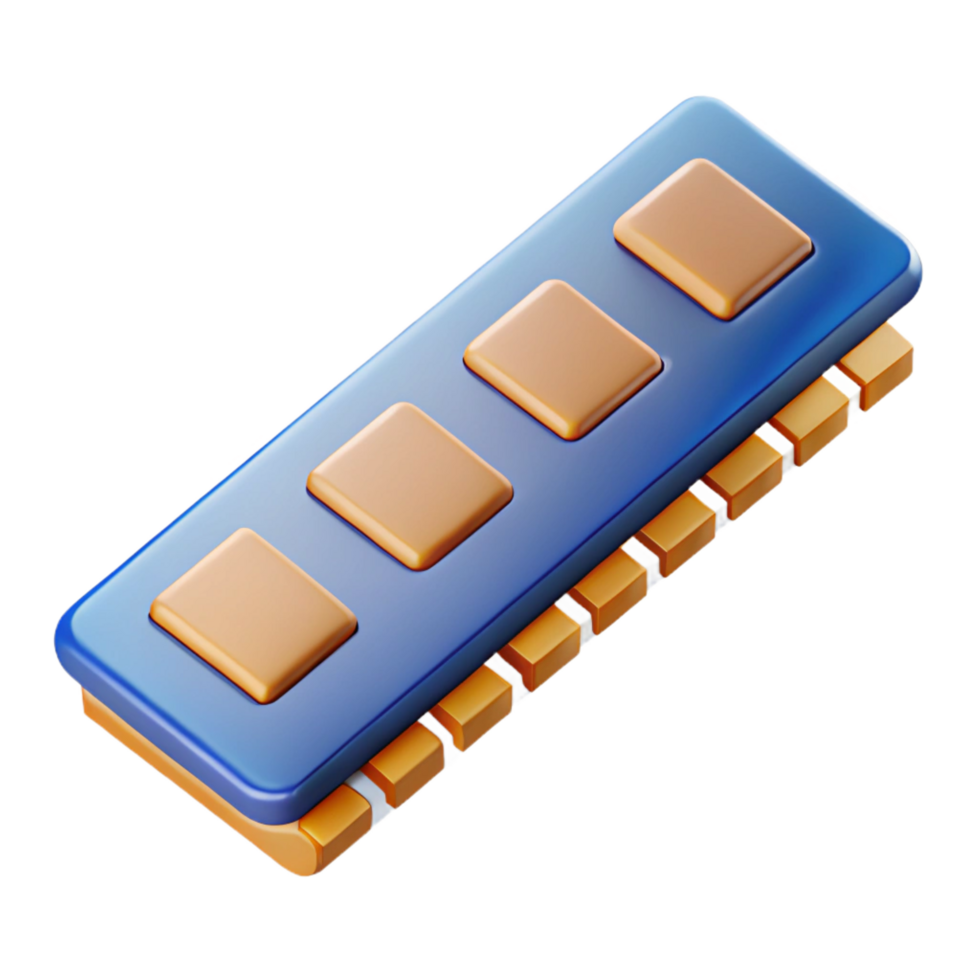 splendid energetic avant-garde A RAM stick, memory module with Transparent Background artisan png