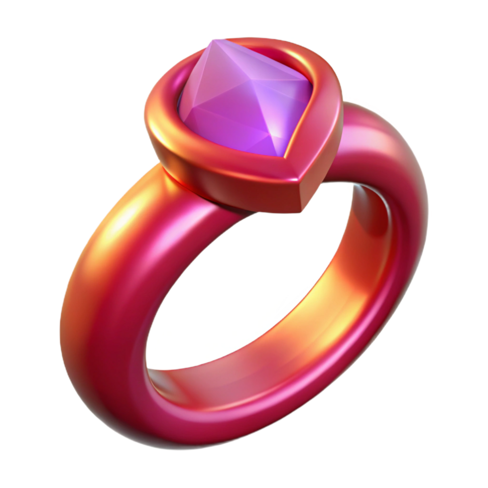 gorgeous timeless A magical ring with a large ruby, with Transparent Background png