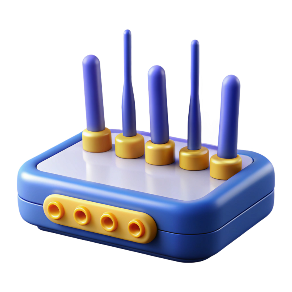 rare traditional Network router with multiple antennas with Transparent Background original png