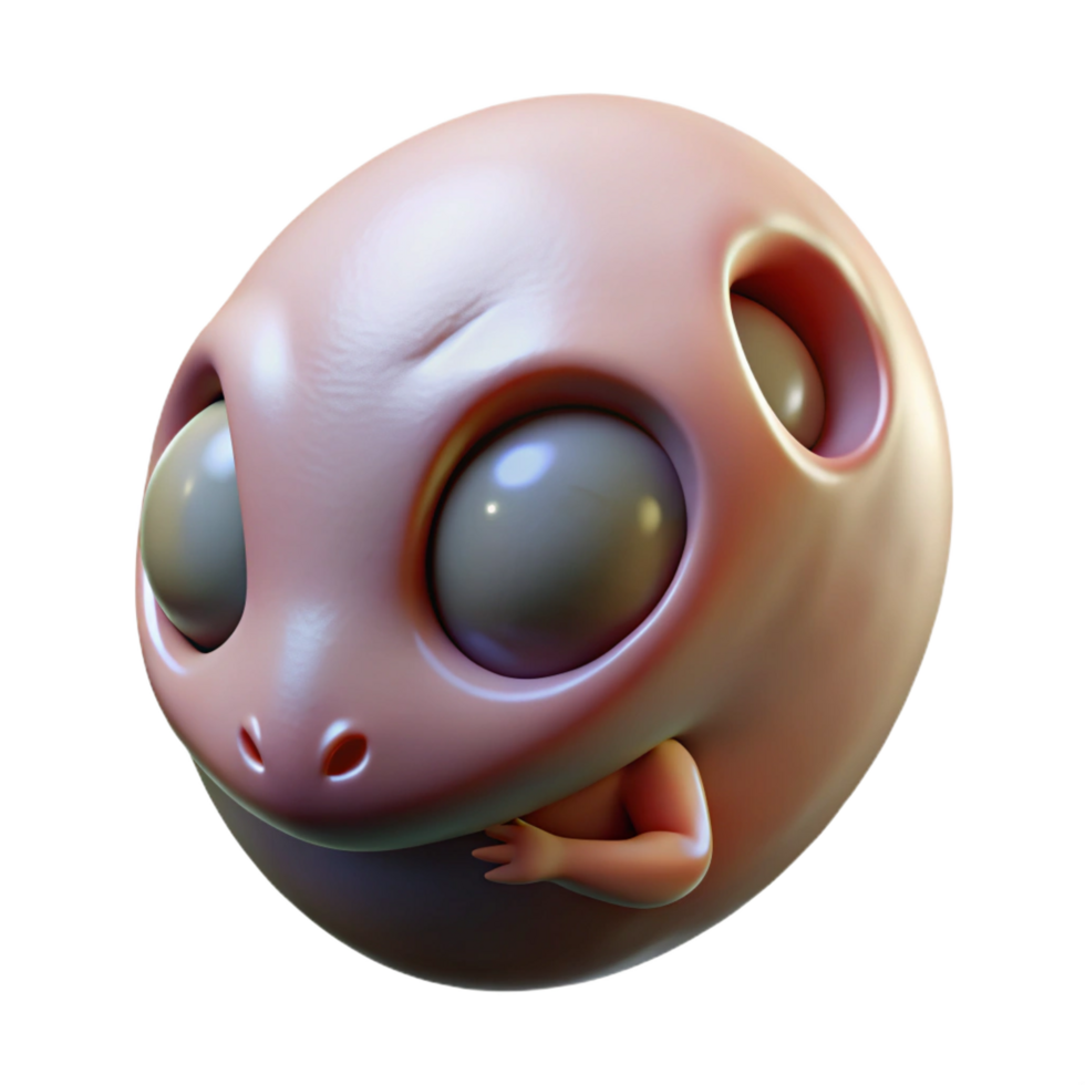 exceptional art deco Professional render, isolated cutout of a genetically modified alien animal embryo, ultra-detailed, photorealistic with Transparent Background precision png