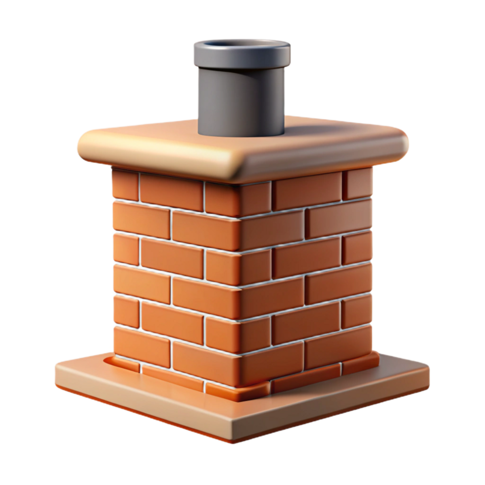 tranquil striking Georgian brick chimney stack, with Transparent Background 4K png