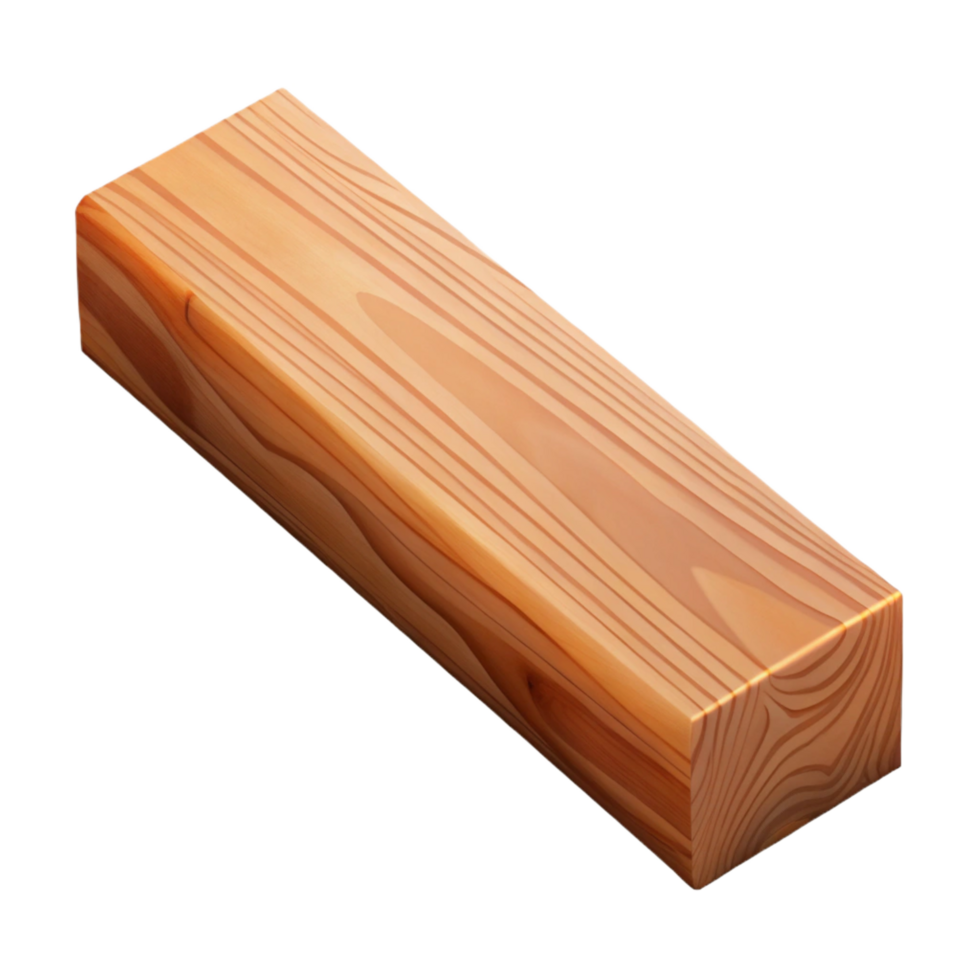 inspired artistic Hyper-specific, professional render of a single, wooden beam with visible wood grain with Transparent Background premium png