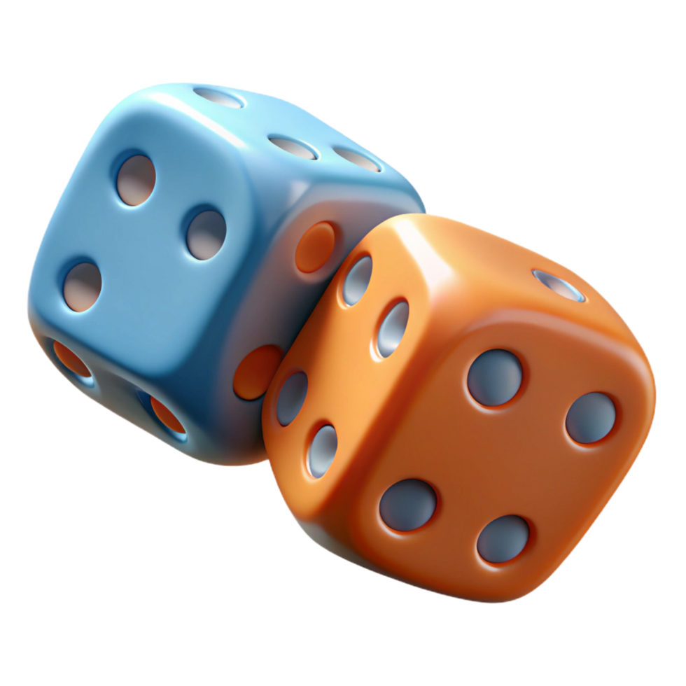 impressive intense abstract A pair of dice, mid-roll, motion blur with Transparent Background refined png