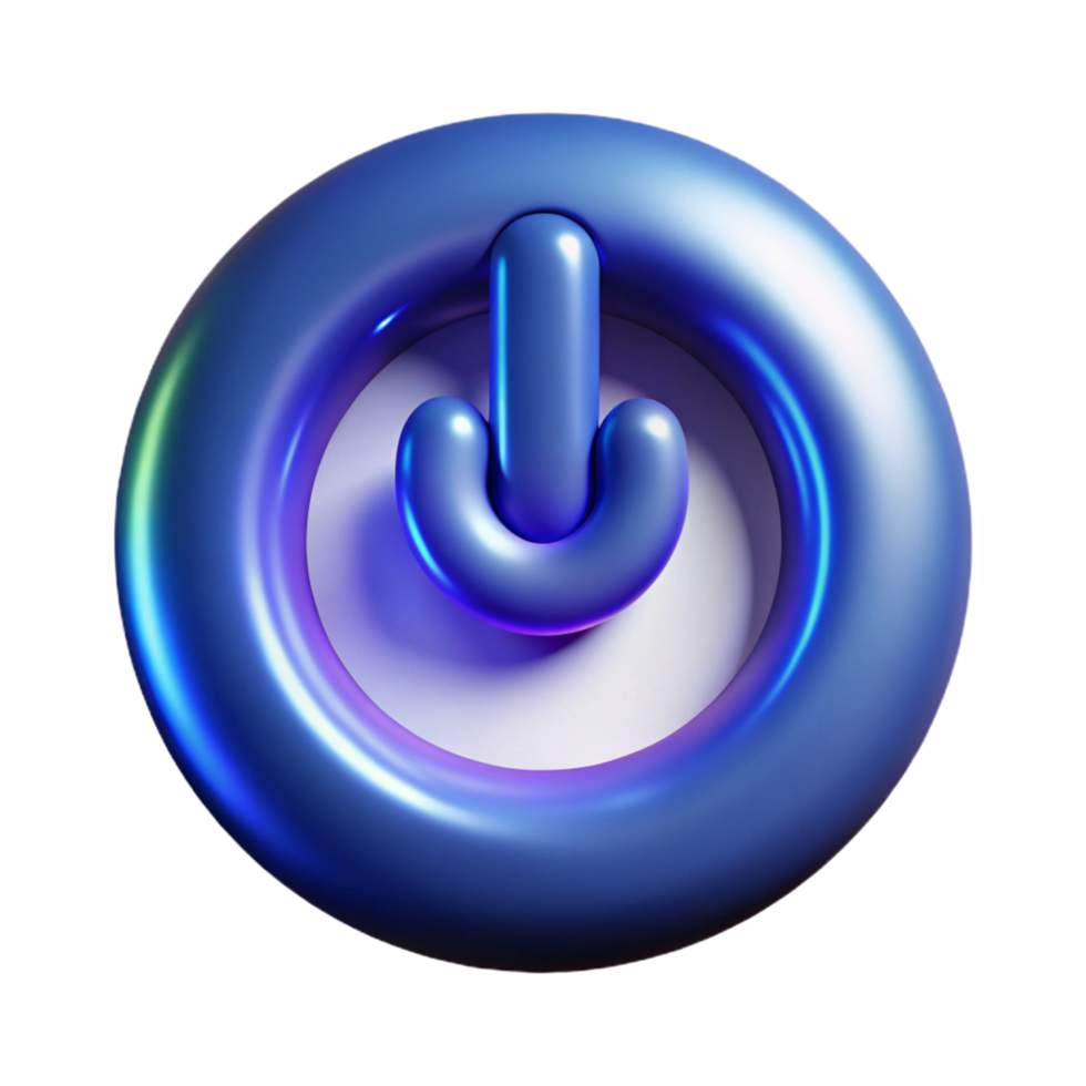 extraordinary mysterious tropical A power button symbol, glowing with Transparent Background detailed png