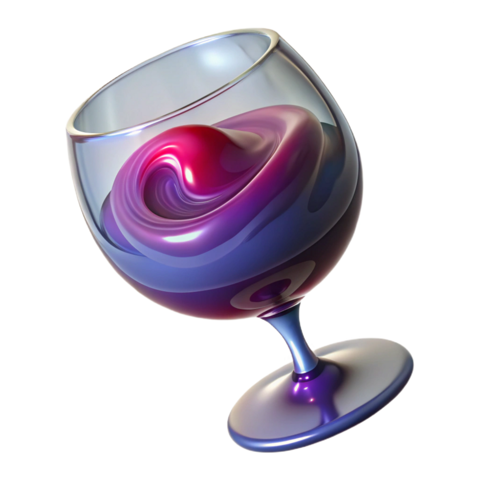 glorious sought-after A floating, transparent wine glass filled with swirling liquid, with Transparent Background png